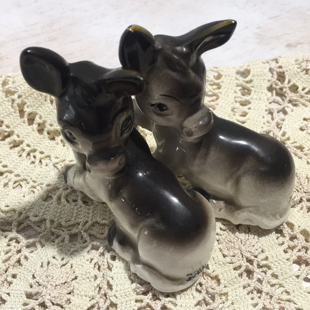 Vintage ceramic donkey burrow figurines